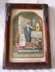 Konvolut Devotionalien: Kruzefix,  2 Heiligenbildnissen Um 1900 Skulpturen & Kruzifixe Bild 5