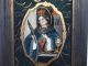 Antikes Hinterglasbild 19.  Jhdt.  Hl.  Barbara Goldmalerei Votivbilder & Sakralmalerei Bild 2