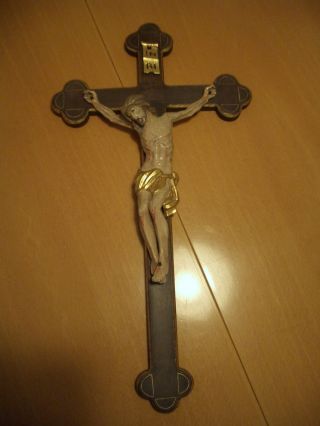 Altes Kreuz,  Kruzifix,  Schöner Corpus Christi,  Gefasst,  Dreinagel - Typus,  Fein Bild