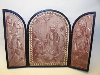 Seltene Ikone - Klpappikone Weihnachts - Triptychon Tischikone Bild