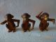 Karl Max Dittmann,  3 Kleine Affen,  Holzfiguren,  Zum Restaurieren Antike Originale vor 1945 Bild 3