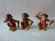 Karl Max Dittmann,  3 Kleine Affen,  Holzfiguren,  Zum Restaurieren Antike Originale vor 1945 Bild 4