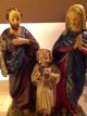 Antike Sehr Alte Heilige Familie Madonna Jesus Und Josef Krippenfigur 1800jrh. Krippen & Krippenfiguren Bild 2