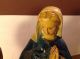 Antike Sehr Alte Heilige Familie Madonna Jesus Und Josef Krippenfigur 1800jrh. Krippen & Krippenfiguren Bild 4
