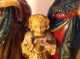 Antike Sehr Alte Heilige Familie Madonna Jesus Und Josef Krippenfigur 1800jrh. Krippen & Krippenfiguren Bild 5