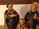 Antike Sehr Alte Heilige Familie Madonna Jesus Und Josef Krippenfigur 1800jrh. Krippen & Krippenfiguren Bild 7