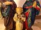 Antike Sehr Alte Heilige Familie Madonna Jesus Und Josef Krippenfigur 1800jrh. Krippen & Krippenfiguren Bild 8