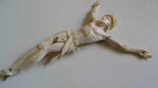 Aus Bein,  Erbacher Meister Arbeit Christus Aus Bein Um 1850,  Christ En Os,  Bone Bild