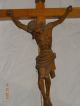 Kruzifix (kreuz) Mit Jesus Um 1940jahr Entstanden.  Handgeschnitzt Groß Skulpturen & Kruzifixe Bild 1