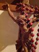 Alter Holzkreuz Mit Geschnitzter Jesus Skulptur Inri - 36cm - Rosenkranz - Gebetskreuz Skulpturen & Kruzifixe Bild 4
