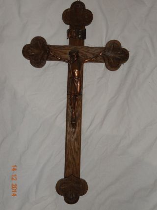 Kruzifix (kreuz) Mit Jesus Um 1915jahr Entstanden.  Sehr Massiv Und Groß Bild
