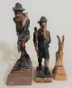 Jägerfiguren - 2 Antike Kunststofffiguren & 1gams - Witzige Gestalten Aus Bayern Volkskunst Bild 3