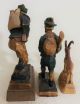 Jägerfiguren - 2 Antike Kunststofffiguren & 1gams - Witzige Gestalten Aus Bayern Volkskunst Bild 5
