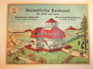 Uralte Holzbaukasten Vorlage S.  F.  Fischer Seiffen Erzgebirge 1920 Bild