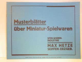 Uralte Musterblätter Max Hetze Miniatur Spielwaren Seiffen Erzgebirge 1930 Bild