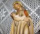 Prachtvoll Bemalte Madonna Mondsichel Madonna Mutter Gottes Jesusind 1920 Top Skulpturen & Kruzifixe Bild 3