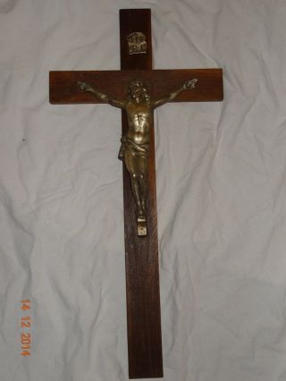 Kruzifix (kreuz) Mit Jesus Um 1920jahr Entstanden.  Sehr Massiv Und Groß Bild