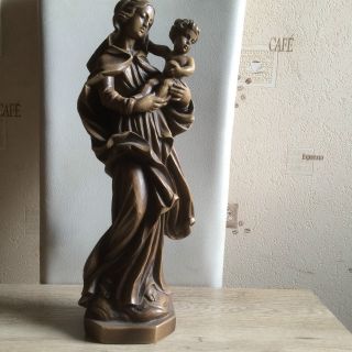 Maria Mit Kind Gott Kirche Große Skulptur 420 Mm Hoch Alt.  Aus Erbschaft Bild