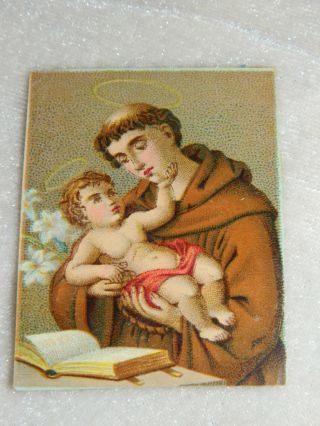 Andachtsbild Heiligen Bildchen Heiliger Antonius Von Padua Lilie Buch Jesuskind Bild