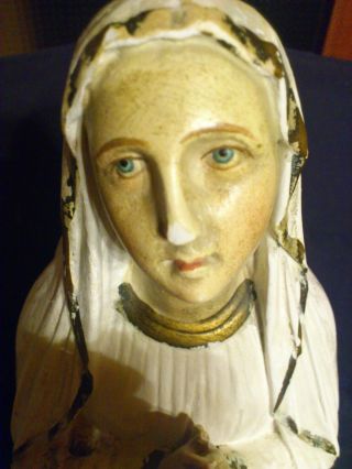 Heiligenfigur Madonna Mutter Gottes M.  Rosenkranz - Alte Figur - Bild