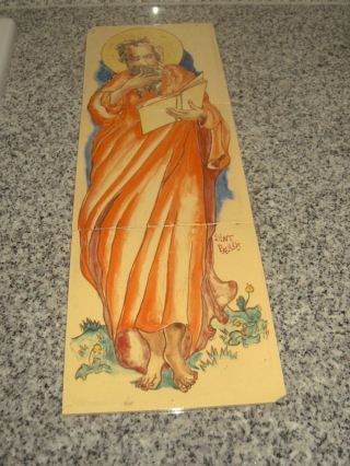 1900 Ikonen Kacheln Sint Hl Paulus Handgemalt Limburg Kapelle Icontile Chapel Bild