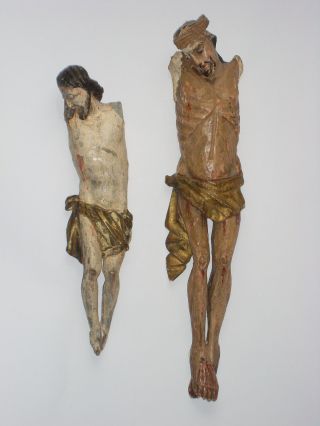 2 Barocke Corpus Christi Um 1780 - Holz Geschnitzt Klosterarbeit Bild