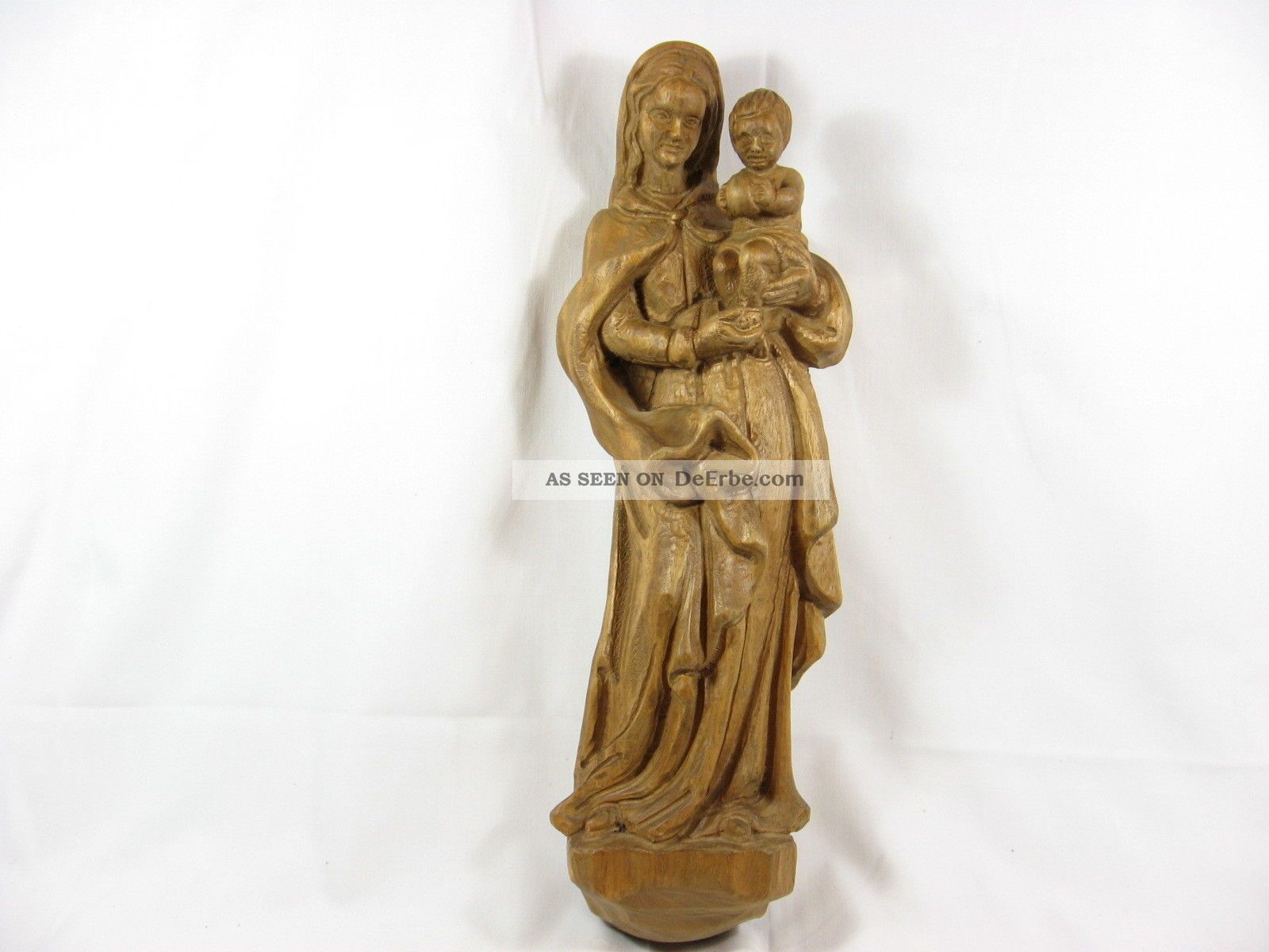 Madonna Mit Kind Holzfigur Heiligenfigur Handgeschnitzt 45 Cm Skulpturen & Kruzifixe Bild
