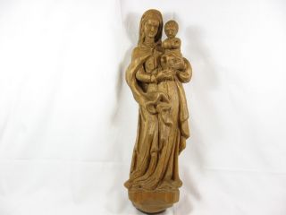 Madonna Mit Kind Holzfigur Heiligenfigur Handgeschnitzt 45 Cm Bild