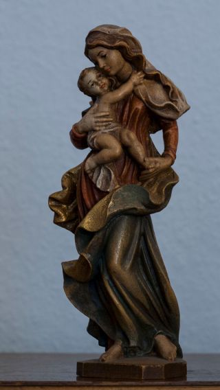 Madonna Mit Kind,  Holz,  Handarbeit,  19,  5 Cm Bild