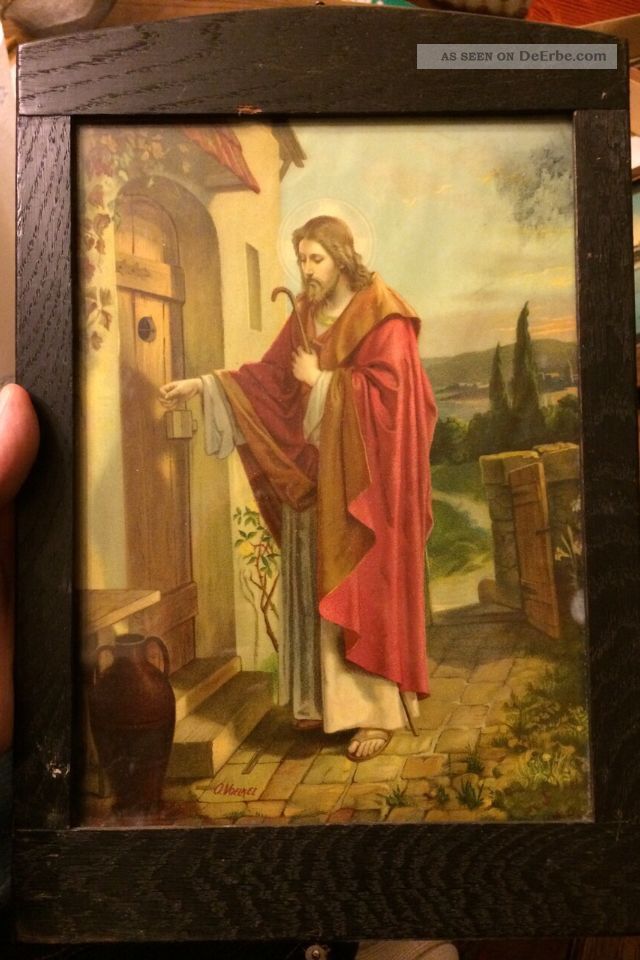 Altes Bild Jesus Antik Signiert O. Völkel