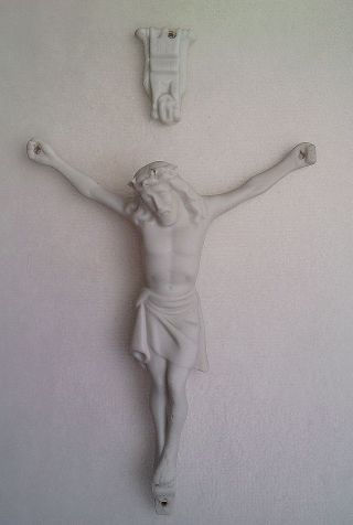Schöner Korpus Jesus Christus Und Schild Tafel Inri Für Ein Kreuz Kruzifix Bild