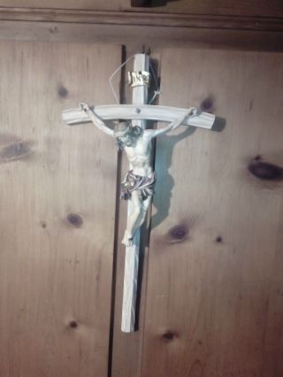 Edles Kruzifix Holz 46cm,  Inri,  Jesus,  Erbstück,  Scheunenfund Bild