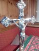 Edles Kruzifix Silbern 41,  5cm Auf Fuß Zum Stellen,  Jesus,  Erbstück,  Scheunenfund Skulpturen & Kruzifixe Bild 6