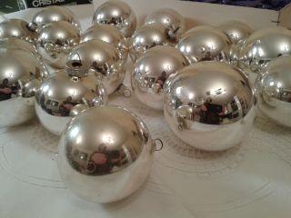 18 Alte Weihnachtskugeln Baumschmuck Silber Bauernsilber Christbaum Glaskugel Bild