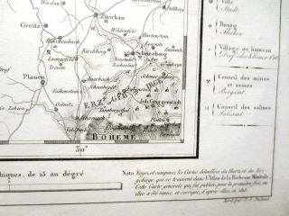 Bergbau - Karte Erzgebirge Thüringen 1819 Schacht - Plan Zinn - Lager Silber - Gang Bild