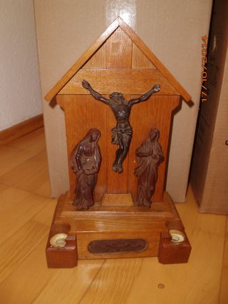 Holzaltar Holz Massivholz Ges.  Gesch.  Jtk Hausaltar Tischaltar Altar Aus Nachlaß Bild