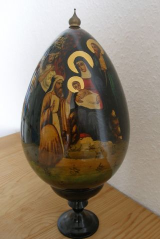 Russische Ikonen Handgemalt Das Mandylion,  Geburt Jesu Christi Unikat.  Ca.  35 Cm Bild