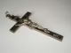 Antik Jesus Kreuz Kettenanhänger Anhänger Kruzifix 15 Cm.  Metall Schwarz Silber Skulpturen & Kruzifixe Bild 2