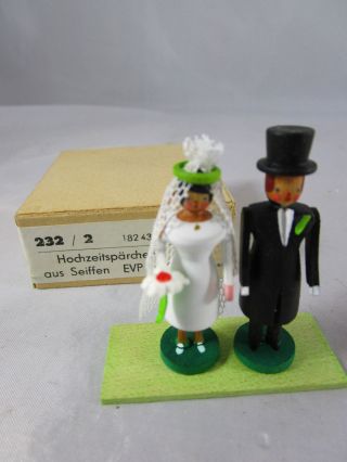 Ddr Hochzeitspaar Kunstgewerbe Um 1965 Orig.  Seiffen Holz Deko Wedding Deco Bild