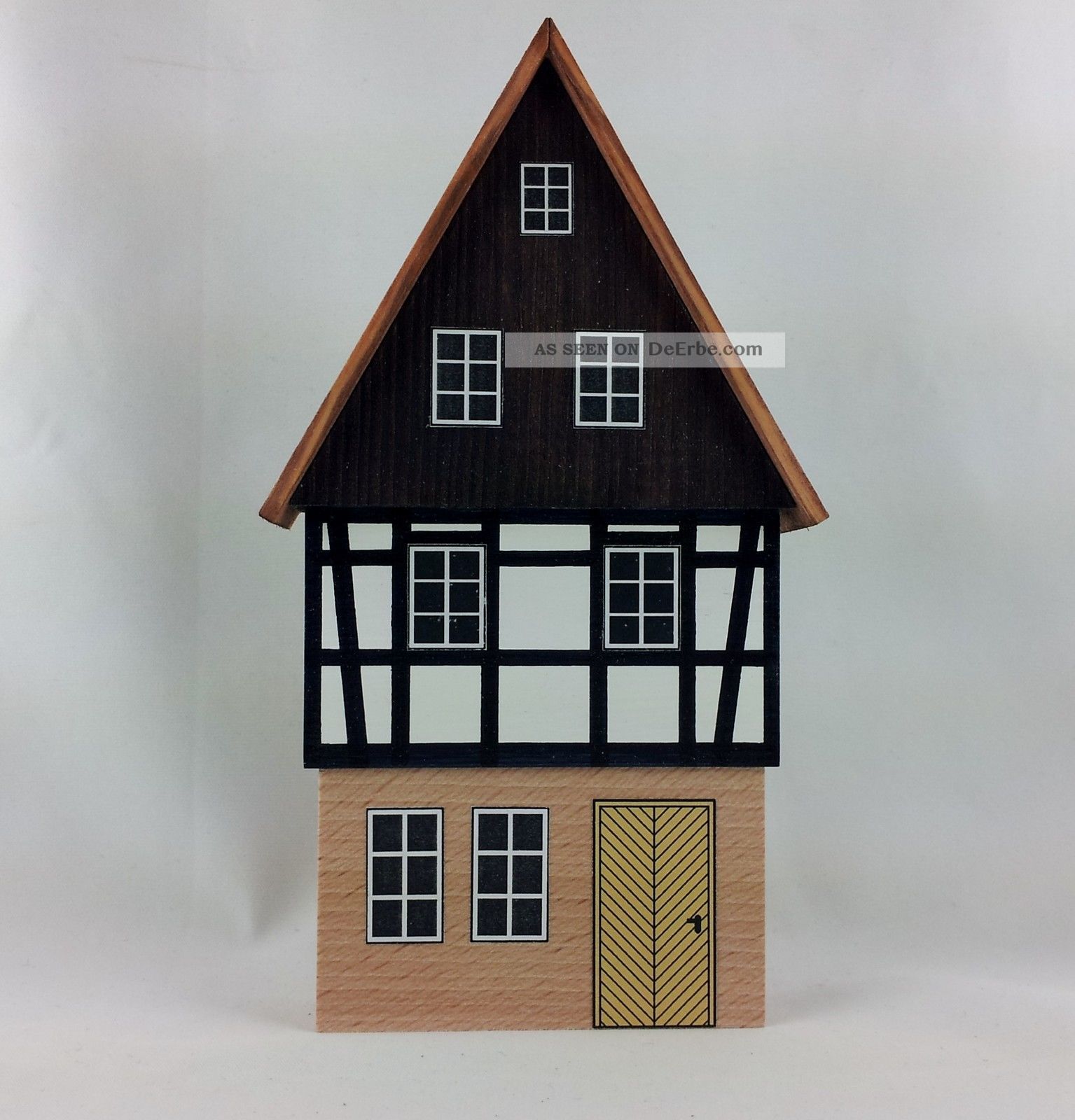 Miniatur Kulissenhaus - Holzhaus - Fachwerkhaus Giebelhaus 17 Cm - Erzgebirge Objekte nach 1945 Bild