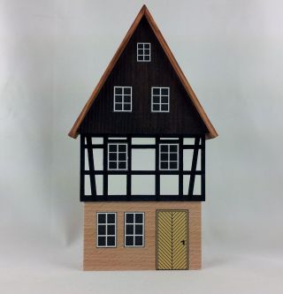 Miniatur Kulissenhaus - Holzhaus - Fachwerkhaus Giebelhaus 17 Cm - Erzgebirge Bild