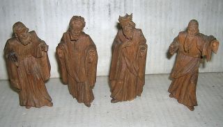 Vier Alte Oberammergauer Krippenfiguren 10cm - 3 Könige & 1 Hirte - L.  Höldrich Bild