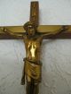 Wand Holzkreuz Mit Jesus Aus Messing - Kruzifix - (l 25 Cm/br 13 Cm) Skulpturen & Kruzifixe Bild 1