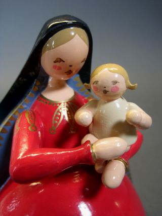 Holz - Figur,  Madonna Mit Christ - Kind,  Wendt &kühn,  Erzgebirge,  Alt,  Weihnachten Bild
