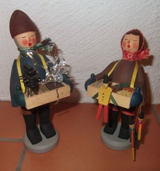 Striezelkinder Seiffner Volkskunst Org.  Erzgebirge Junge Mädchen Weihnachten Bild