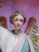 Sehr Alte Heiligenfigur Schutzengel Mit Kleinem Kind,  Gips Höhe Ca 60 Cm Skulpturen & Kruzifixe Bild 1