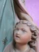 Sehr Alte Heiligenfigur Schutzengel Mit Kleinem Kind,  Gips Höhe Ca 60 Cm Skulpturen & Kruzifixe Bild 2