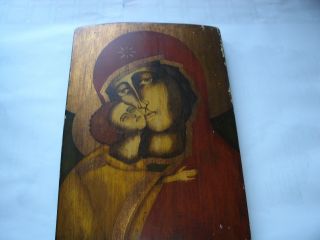 Ikone,  Maria Donskaya Russisch Muttergottes Mit Kind Auf Holz Bild