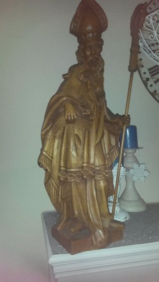 Altes Holz Priester Schnitzerei 65 Cm Hoch Bild