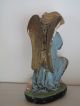 Antik Heiligenfigur Engel Schutzengel Gips Figur Skulptur 27 Cm Statue Stuck Skulpturen & Kruzifixe Bild 5